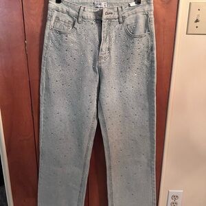 Kiwi Denim with Studded Accents on the front